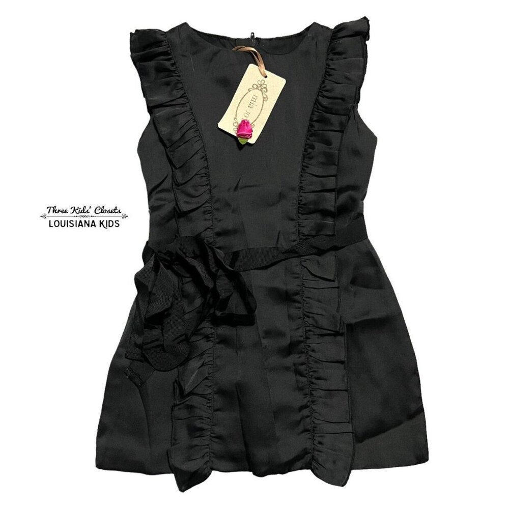 NEW Mia Joy By Joyfolie Sz 3 Black Ruffle Dress